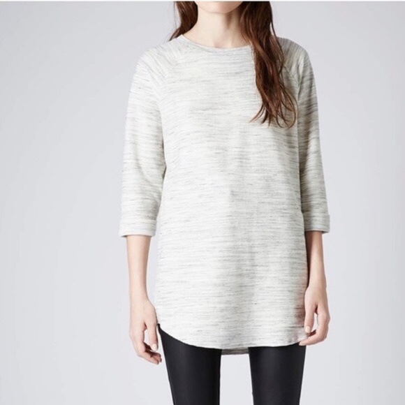 Topshop Tops - TOPSHOP Space Dye Tunic Gray Cotton Size 4